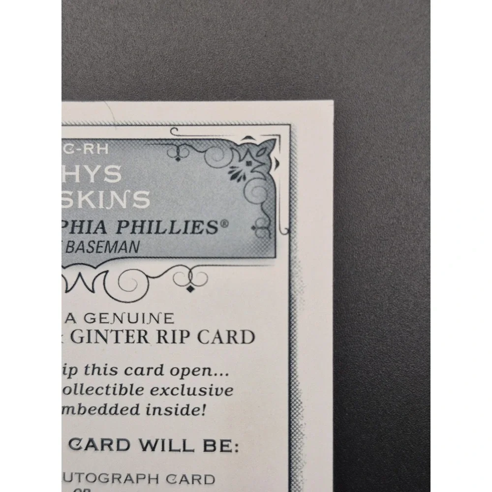 2023 Topps Allen & Ginter Rhys Hoskins #RC-RH Rip Card UNRIPPED /199 Phillies‎